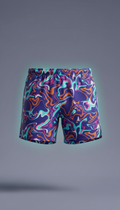 Men's cosmic indigo swirl running shorts