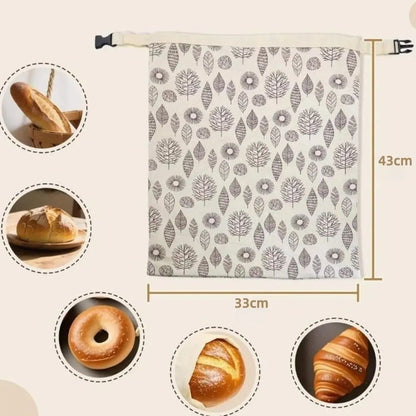 New Reusable Beeswax Bread Bags Beeswax Coated Lock Closure Bread
