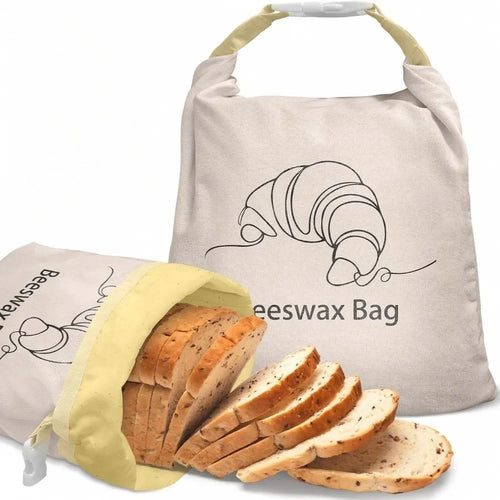 New Reusable Beeswax Bread Bags Beeswax Coated Lock Closure Bread