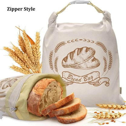 New Reusable Beeswax Bread Bags Beeswax Coated Lock Closure Bread