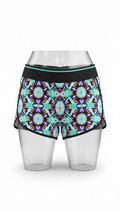 Kaleidoscope surge shorts with vivid neon