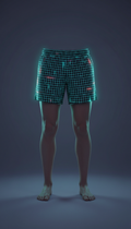 Unisex aqua glow urban grid running shorts