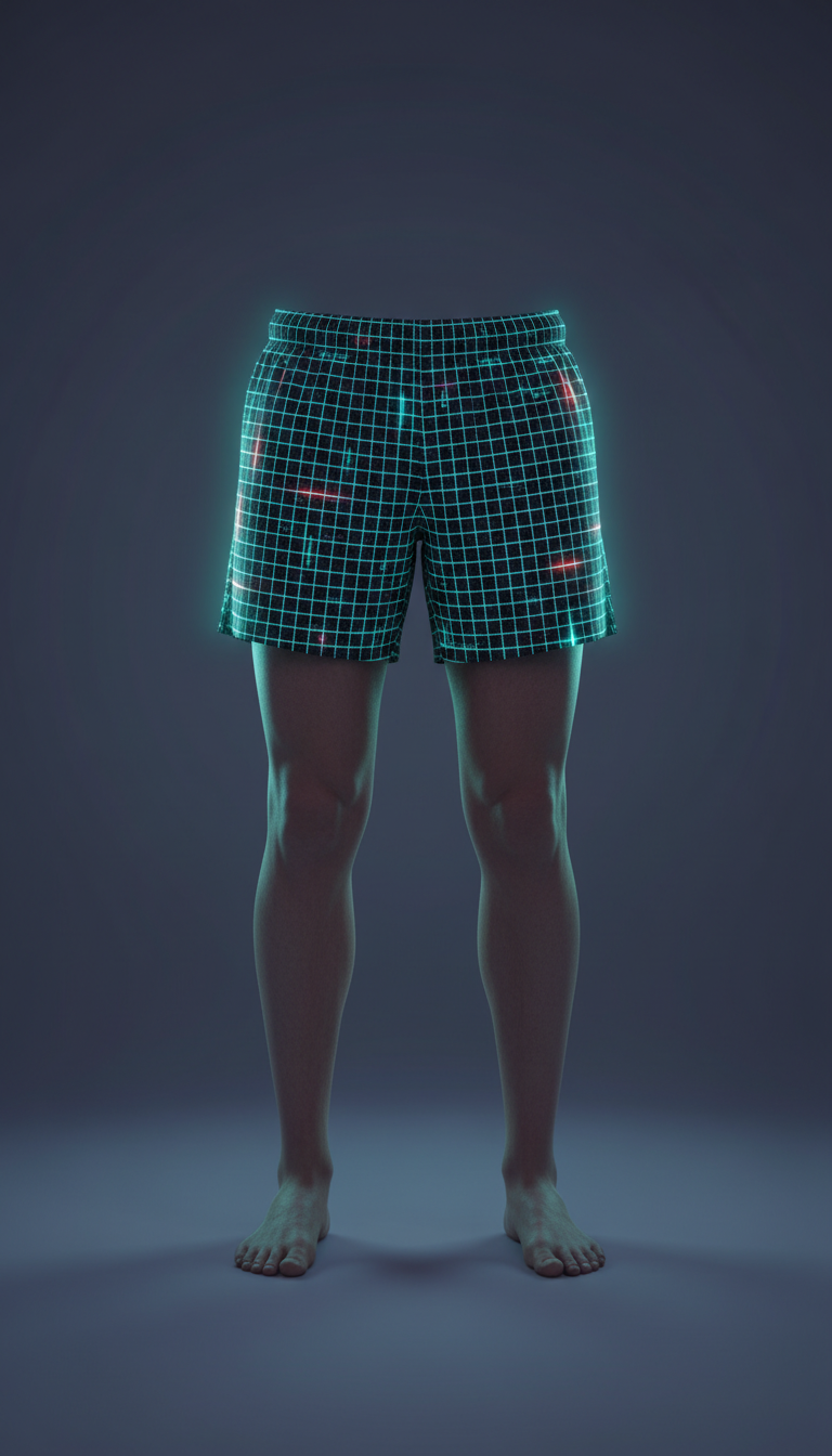 Unisex aqua glow urban grid running shorts