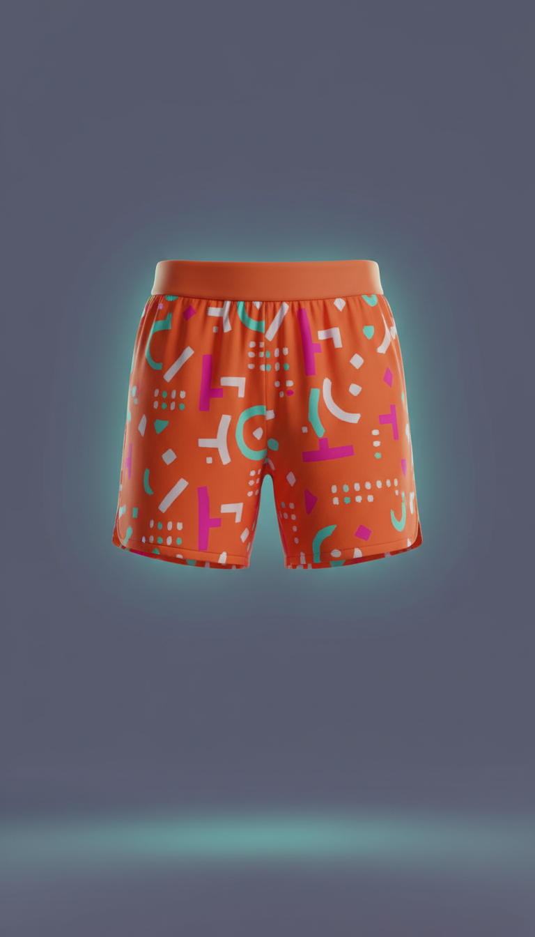 Unisex vivid tangerine festival running shorts